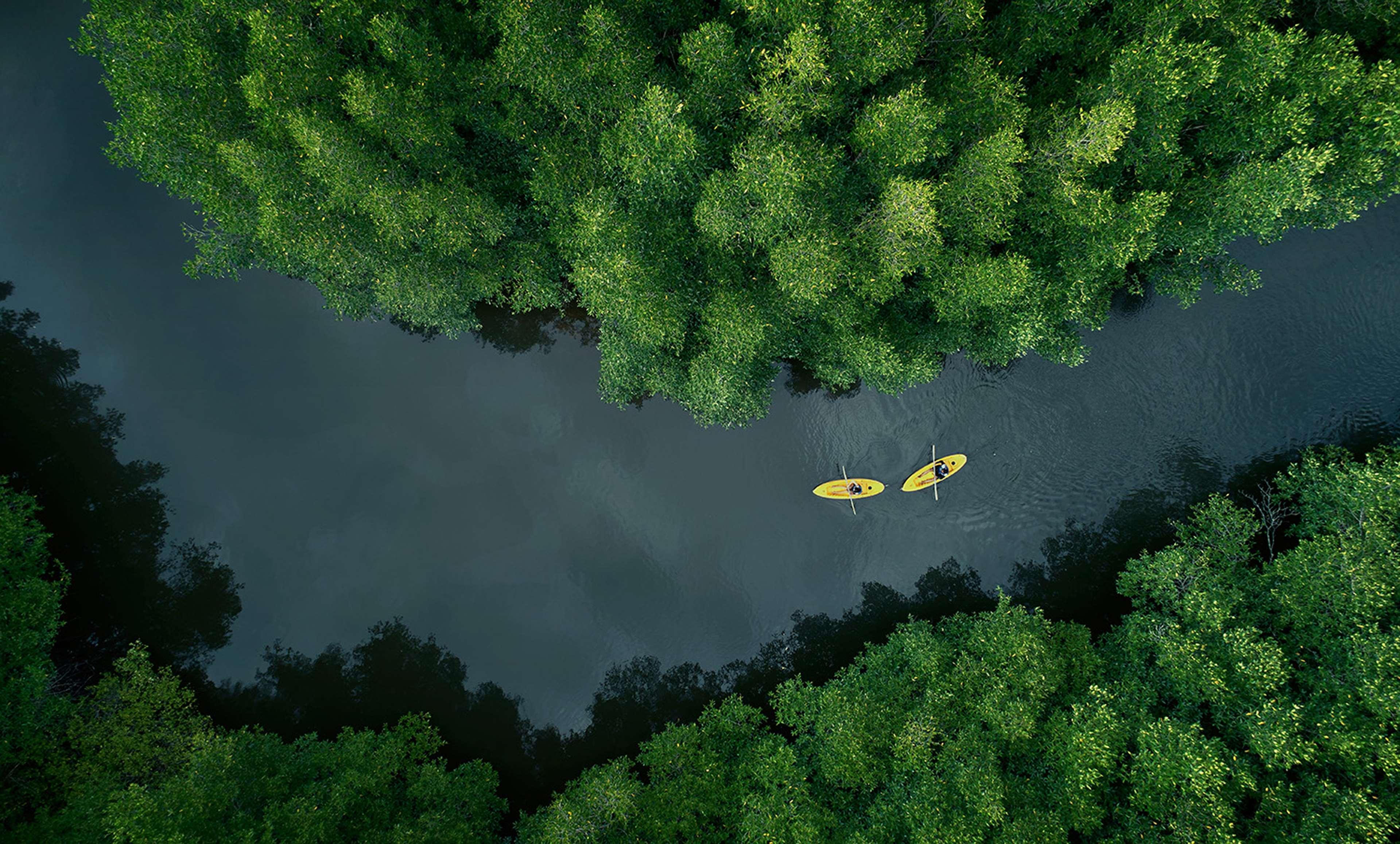 Shangri-La Rasa Ria, Kota Kinabalu Exteriér fotografie Aerial view of the river